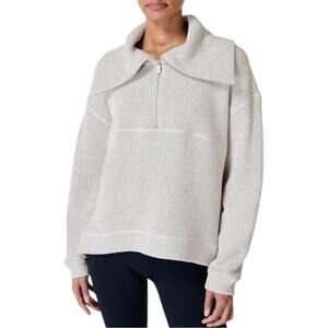 Sweaty Betty Restful Boucle Half Zip Sweatshirt Large